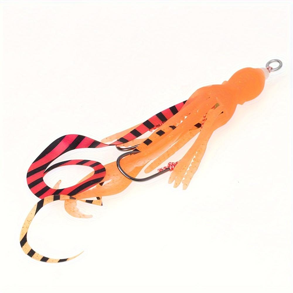 5 шт. светящихся в темноте мягких приманок в виде осьминога с крючками BBK Iron Plate - цветные силиконовые приманки для ловли кальмаров для ночной рыбалки