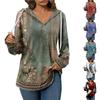 Women's Fashion Hoodies V Neck Long Sleeve Printed Sweatshirts Drawstring Casual Loose Pullover Tops