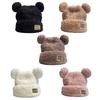 Прекрасная ветрозащитная зимняя плюшевая шапка-бини в форме медвежьих ушек, шапка Харадзюку для женщин и мужчин, согревающая уши, принадлежности для холодной погоды