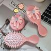 Pink Handle Comb Compact Pocket Hair Brush Mini Massage Comb  Women
