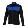 Soccer Shirt Slim Blue Warm-Up Jacket/Jersey, Moisture-Wicking, Quick-Drying, Fit, Unisex, P2MCB090, Black/Surf