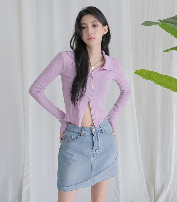 AVANDRESS Vivid Collar Twoway Knit Zip-Up - 6Col