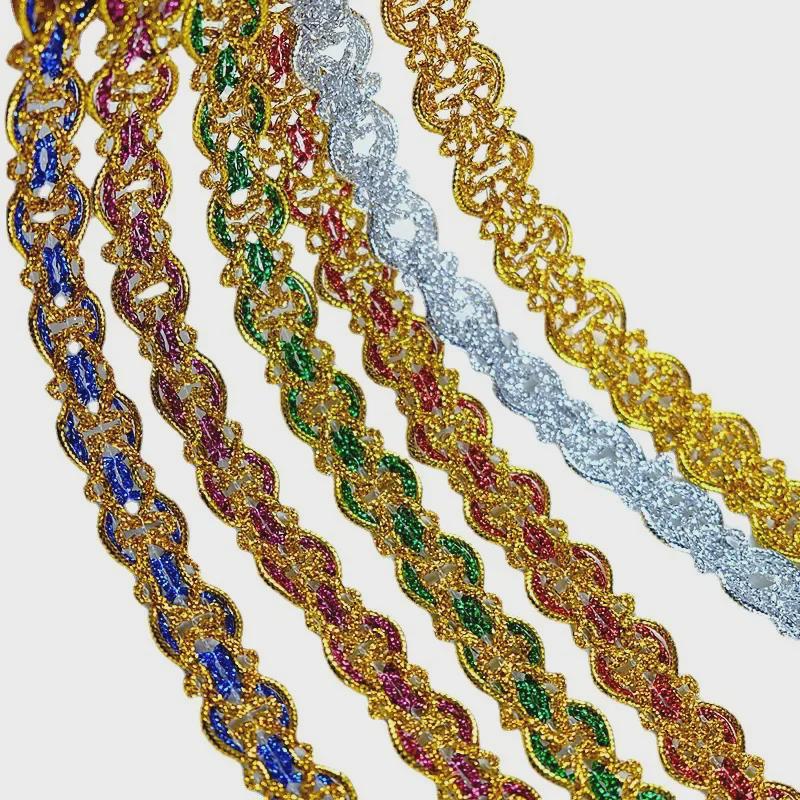 Кружевная отделка из золотых и серебряных пайеток шириной 2 см - 18-метровая карта для аксессуаров одежды