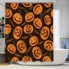 Водонепроницаемая полиэстеровая шторка для душа на Хэллоуин с тыквами. Идеально для жуткого сезона! Украсьте свою ванн
