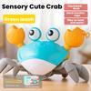 Crawling Crab Baby Toys with Music LED Light Up Musical Toys for Toddler Automatically Avoid Obstacles Interactive Toys for Kids