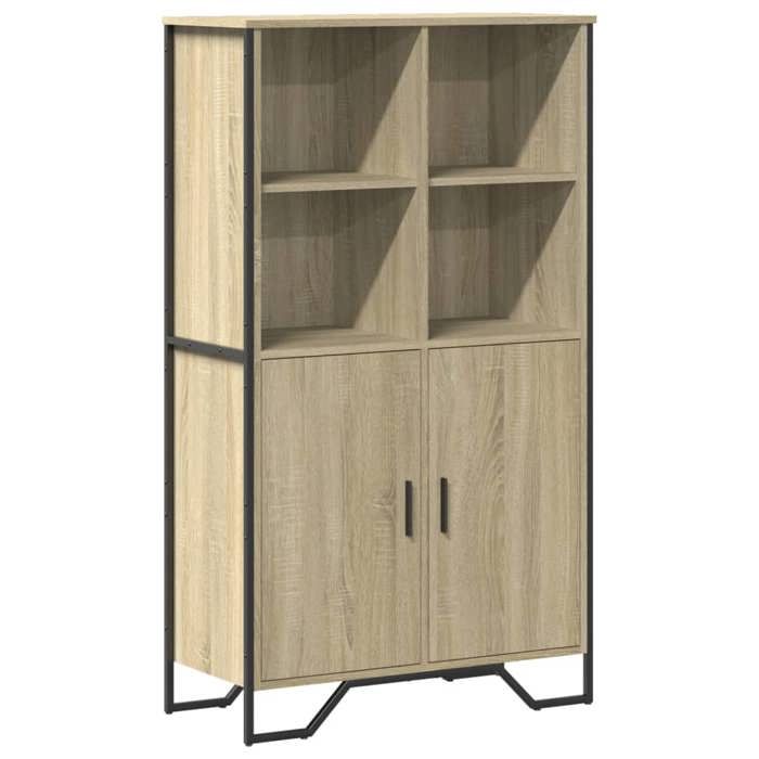 VidaXL Buffet haut chêne sonoma 79,5x35,5x137,5 cm bois d'ingénierie, buffet, meuble de rangement, armoire haute, armoire, 3295308