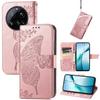 For Xiaomi 15 Ultra Case with Strap Butterfly Pattern PU Leather Wallet Phone Cover