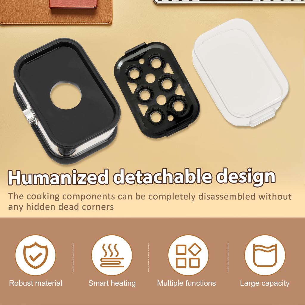 Electric Egg Cooker 6 Egg Capacity Eggs Boiling Machine Stainless Steel Electric Eggs Boiler US Steamer for Kitchen Accessories