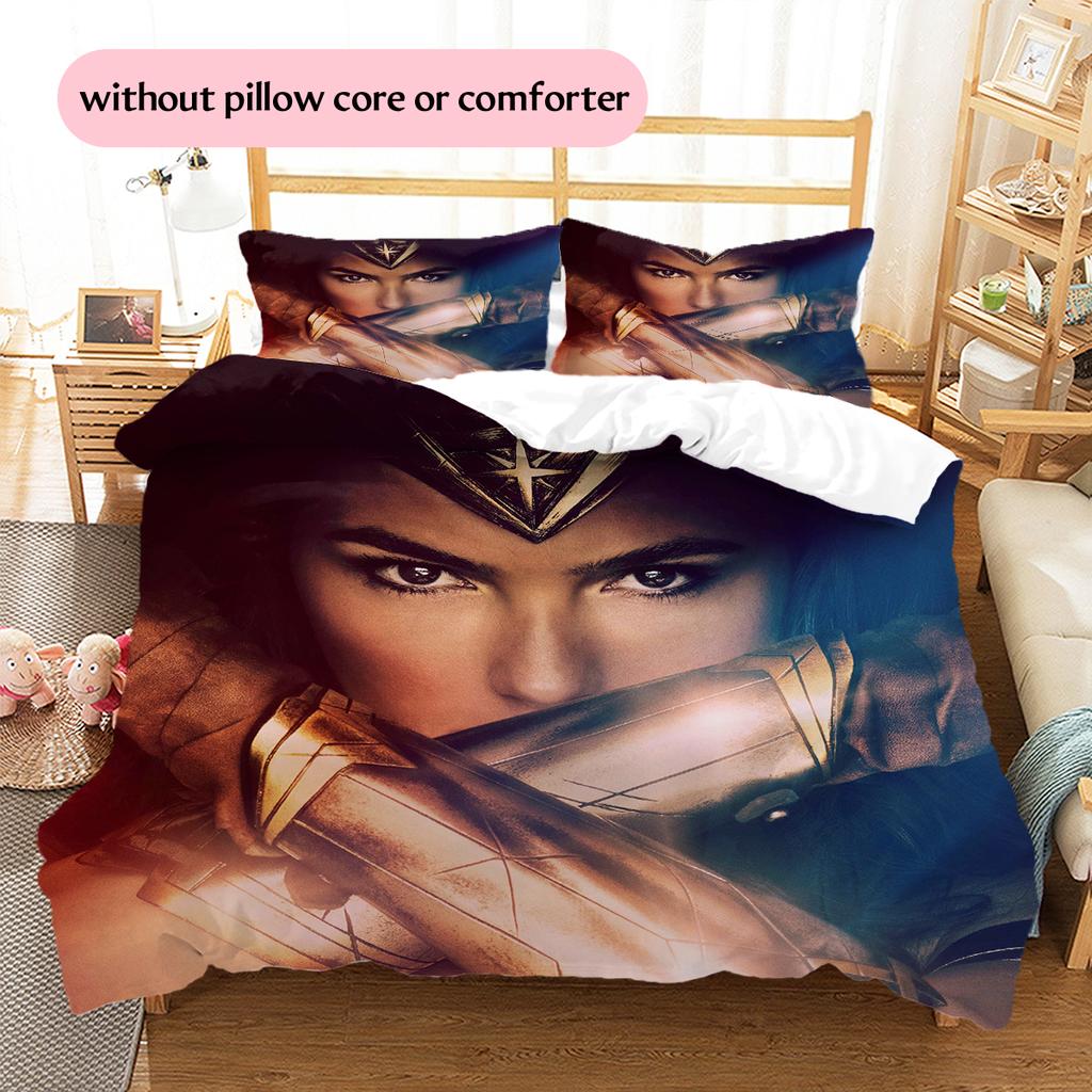 Wonder Woman Hero Bedding Set Duvet Cover Pillowcase No Filler, Soft Home Bedroom Decor, Perfect Gift for Fans.chl