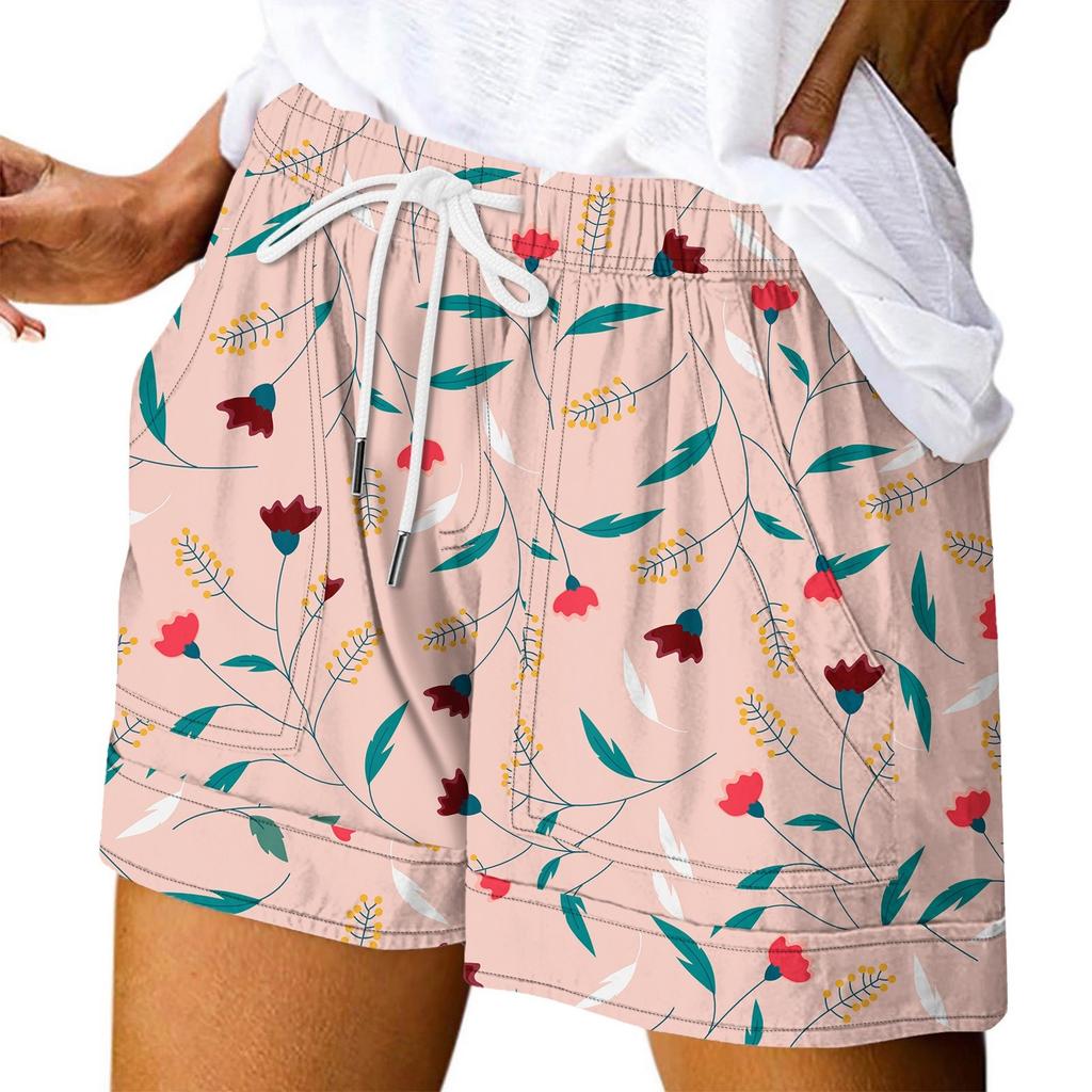 Женские повседневные летние эластичные пляжные шорты с принтом повседневные шорты