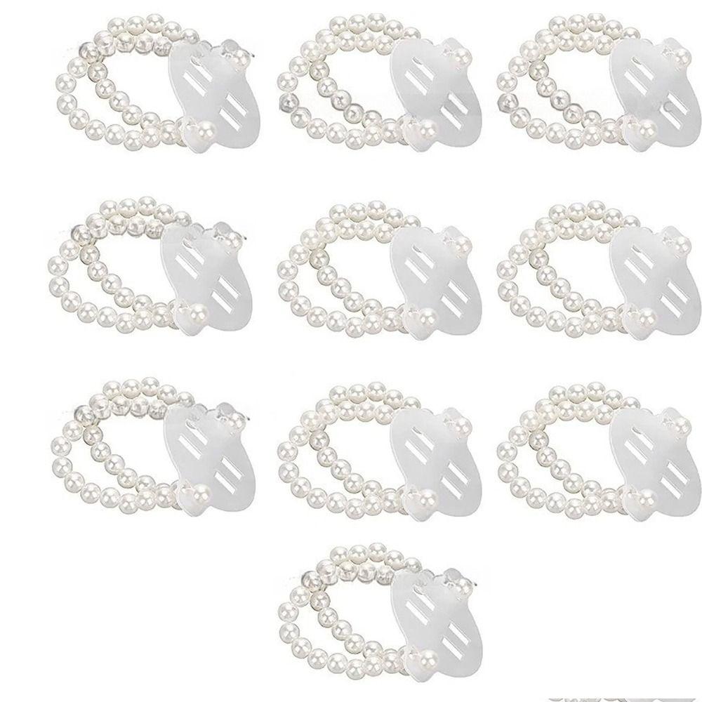 10 Pcs Elastic Wedding Pearl Wristband Wrist DIY Decor Corsage Bracelet Corsage Wristlet Band Prom