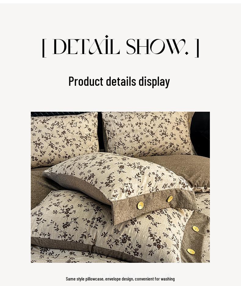 Retro Linen Cotton Brushed Double Bedding Set