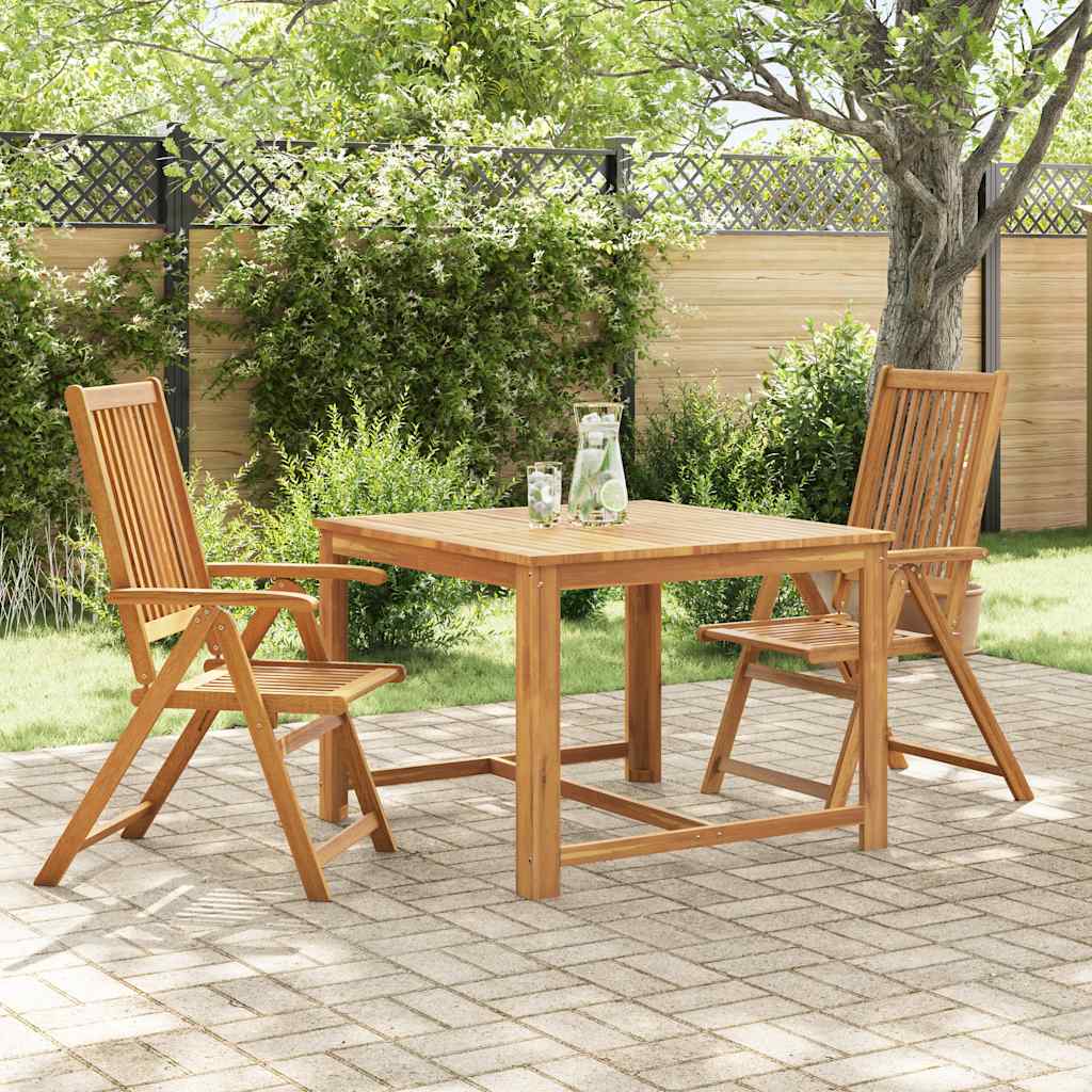 Garden Chairs 2 pcs. Foldable Solid Acacia Wood Brown
