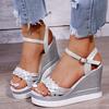 Women Summer Wedge Heel Sandals Platform Sandals Strap Open Toe Chunky Bottom Casual Shoes