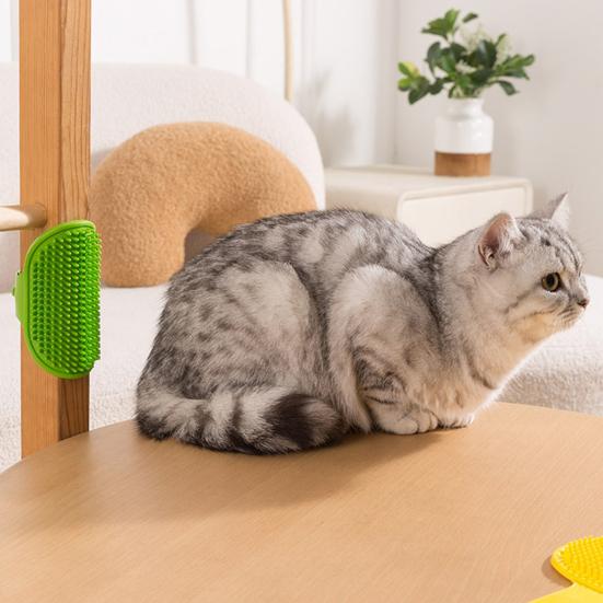 Cat Self Grooming Brush Adjustable Corner Cat Face Itch Scratching Brush Table Leg Silicone Massage Comb for Indoor Long Short Haired Cats