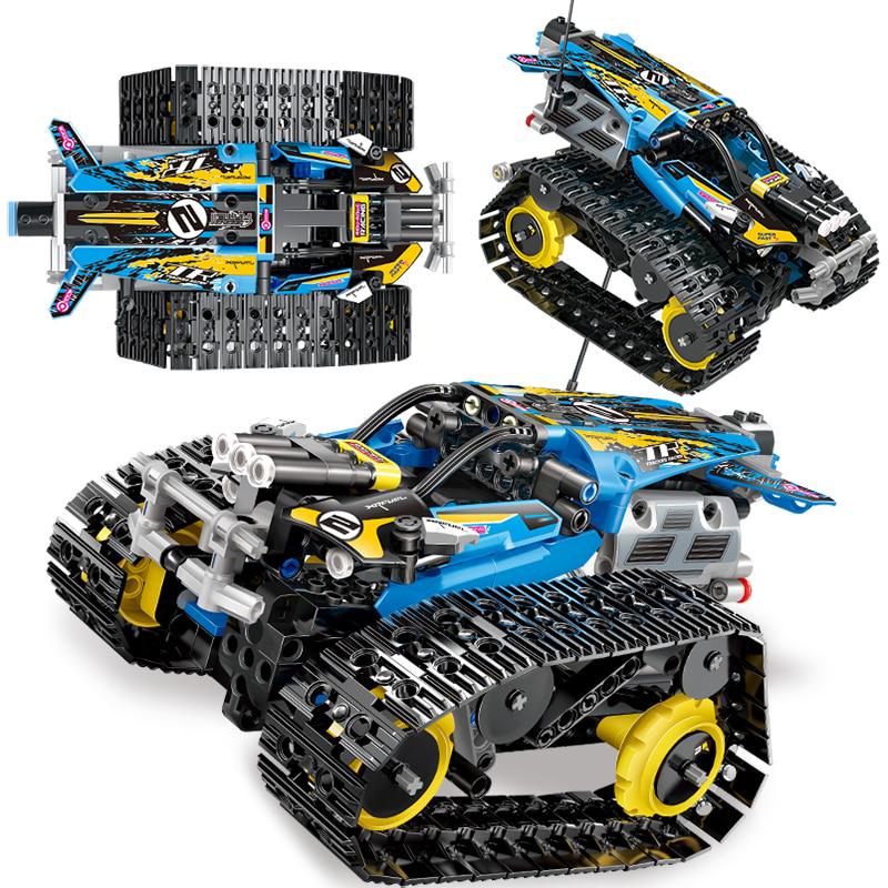 391pcs Technic RC Tracked Stunt Racer APP Remote Control Building Block Vehicle Creator Car Bricks