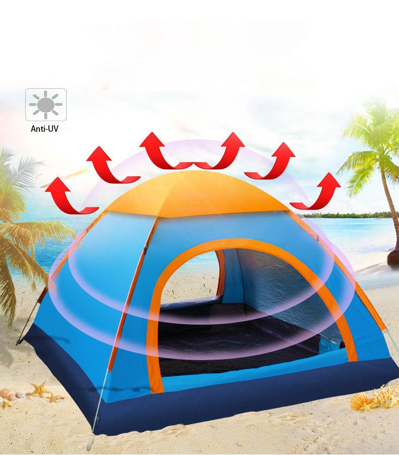 Tent Outdoor 3-4 People Automatic Outdoor Camping Thick Rainproof Speed Open Tent