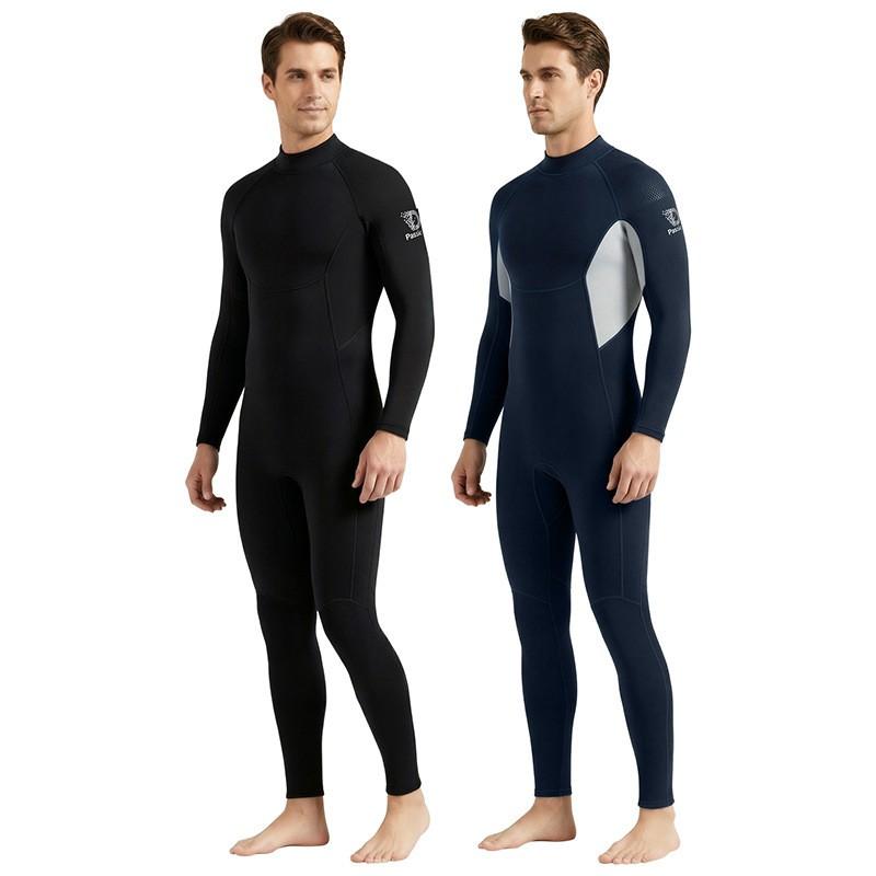 3mm Neoprene Wetsuit Men Full Body Long Sleeve Diving Surfing Snorkeling Thermal Protection Water Sports Gear
