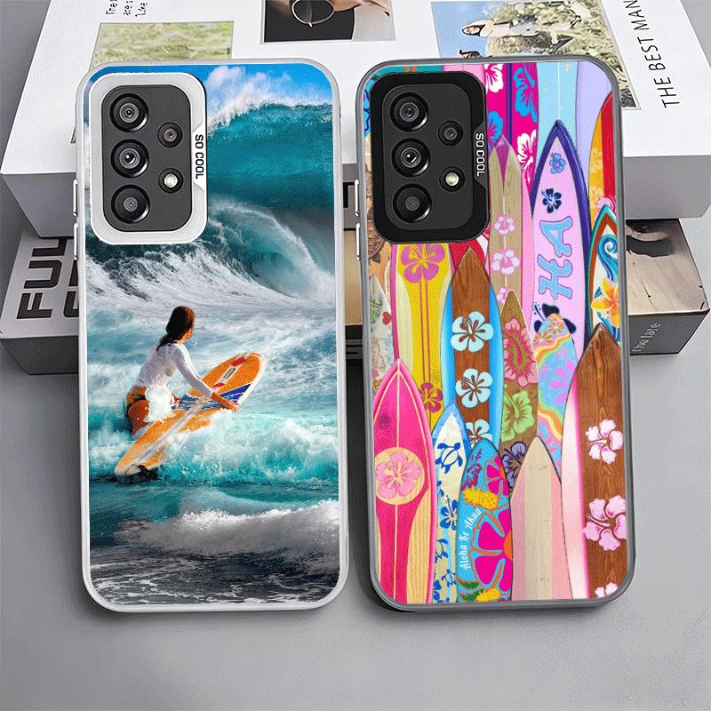 Surfboard Surfing Surf Summer Shockproof Phone Case for Samsung A17 A16 A15 A14 A37 A57 A36 A56 A26 A35 A55 A25 A34 A54 A24 A13