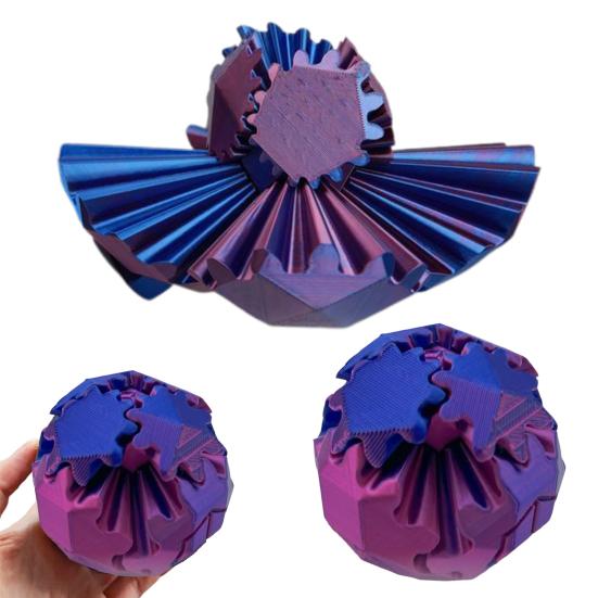 3D-печатный электрический мяч-шестерня с основанием для снятия стресса, двойной режим, вращающийся мяч, украшение, вращающаяся сфера-шестерня, сенсорная игрушка для игрушек на столе для детей и подростков