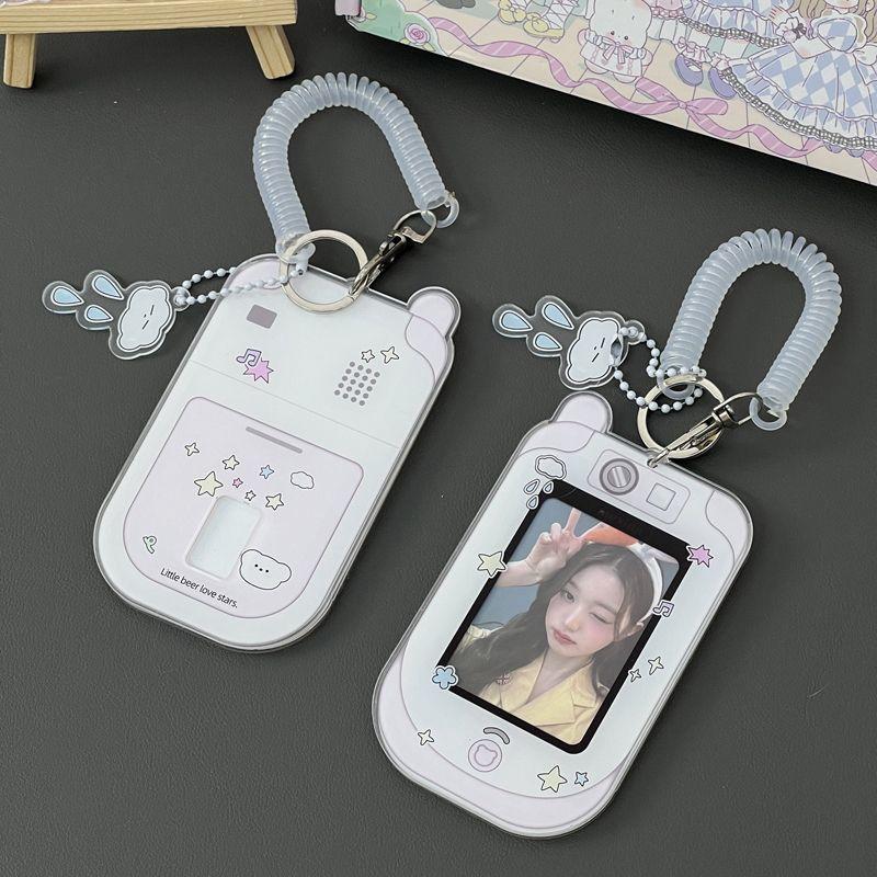 Биндер для фотокарточек Держатель Форма мобильного телефона Акриловая фоторамка принадлежности Держатель для пока Защитник фото идола Канцелярские принадлежности