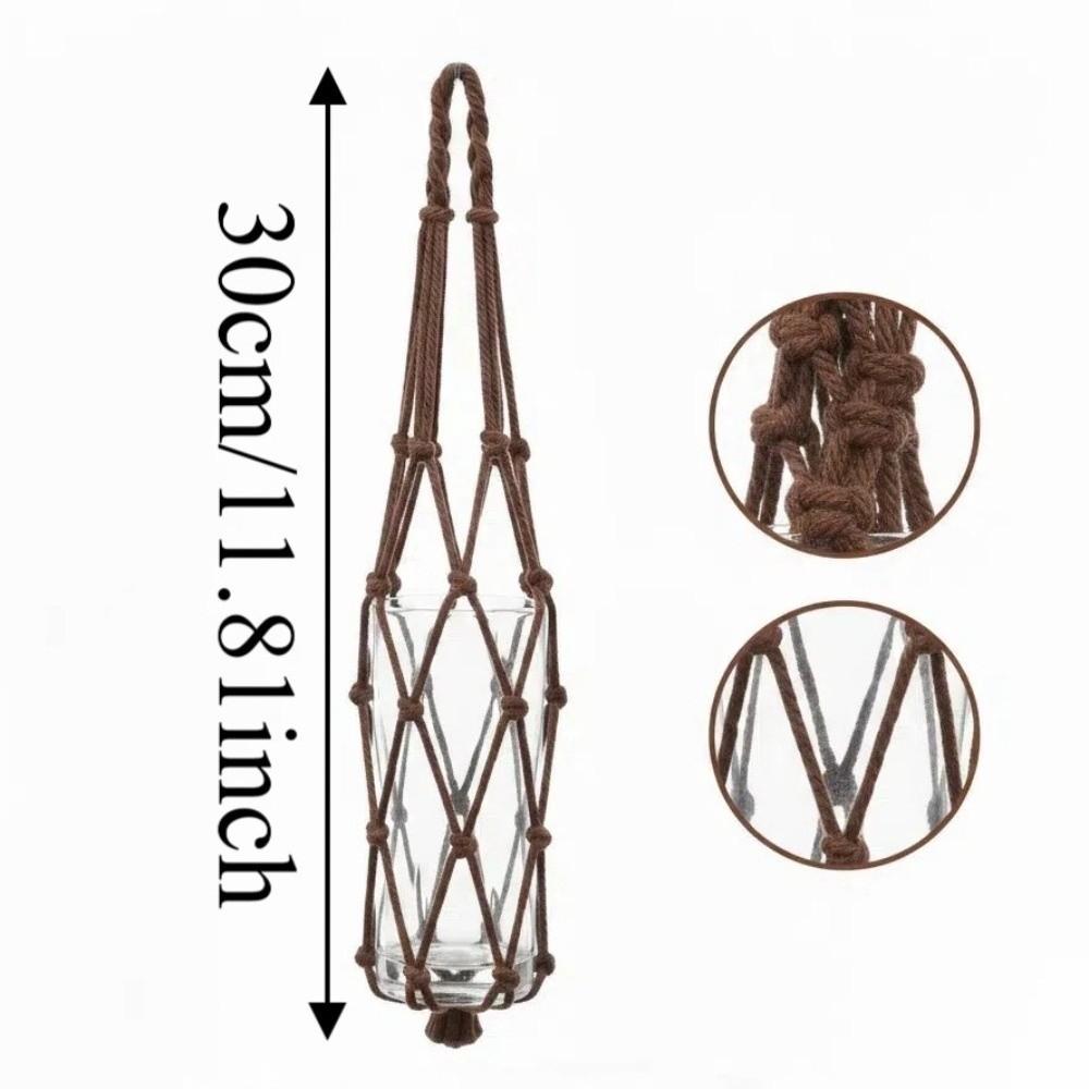 Foldable Bottle Mugs Storage Bag Woven Net Portable Cups Holder Coffee Cup Mesh Bag  Beach