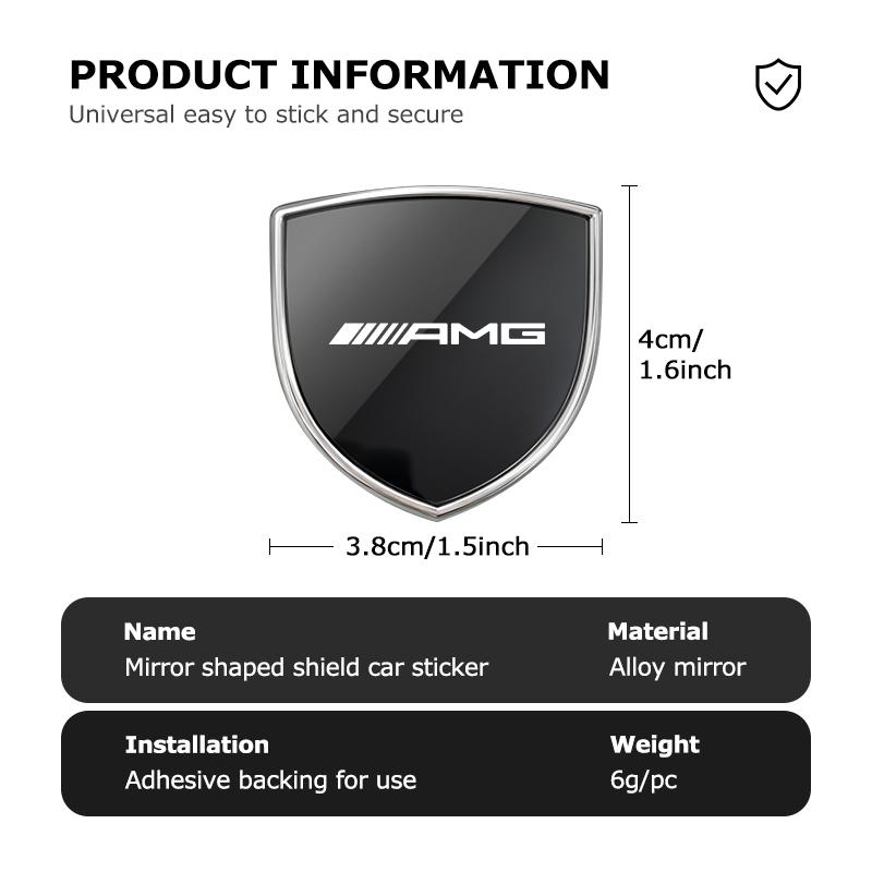For AMG Car Alloy Sticker Shield Styling Emblem Accessories Mercedes Benz B-CLASS C-CLASS GLC GLE GLK W190 W201 C180 C200 w2