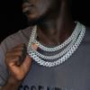 Iced Out 15mm Mens Miami Cuban Link Necklace Hip Hop CZ Cubic Zirconia Bling Prong Cuban Chain