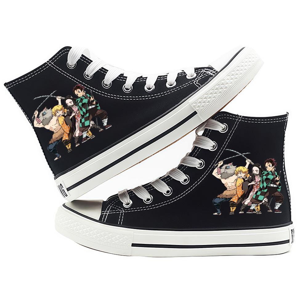 Demon Slayer Canvas High-top Skate Shoes - Unisex Cartoon Fashion