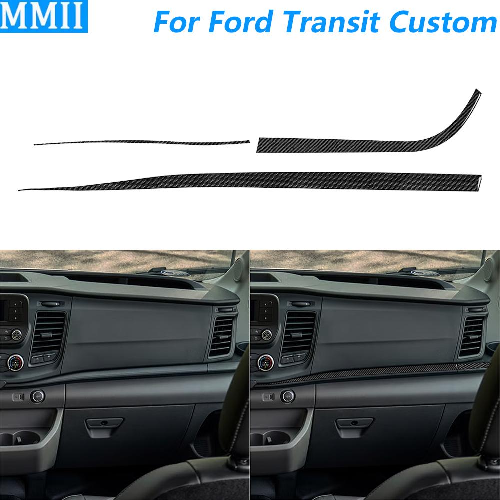 Для Ford Transit Custom V363 2024 2025 Накладки на панель приборов для второго пилота из настоящего углеродного волокна, автомобильные аксессуары, наклейка