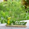 Frog Statue Garden Decoration Decor Sign Craft Resin Sculpture Figurine for Indoor Outdoor Balcony