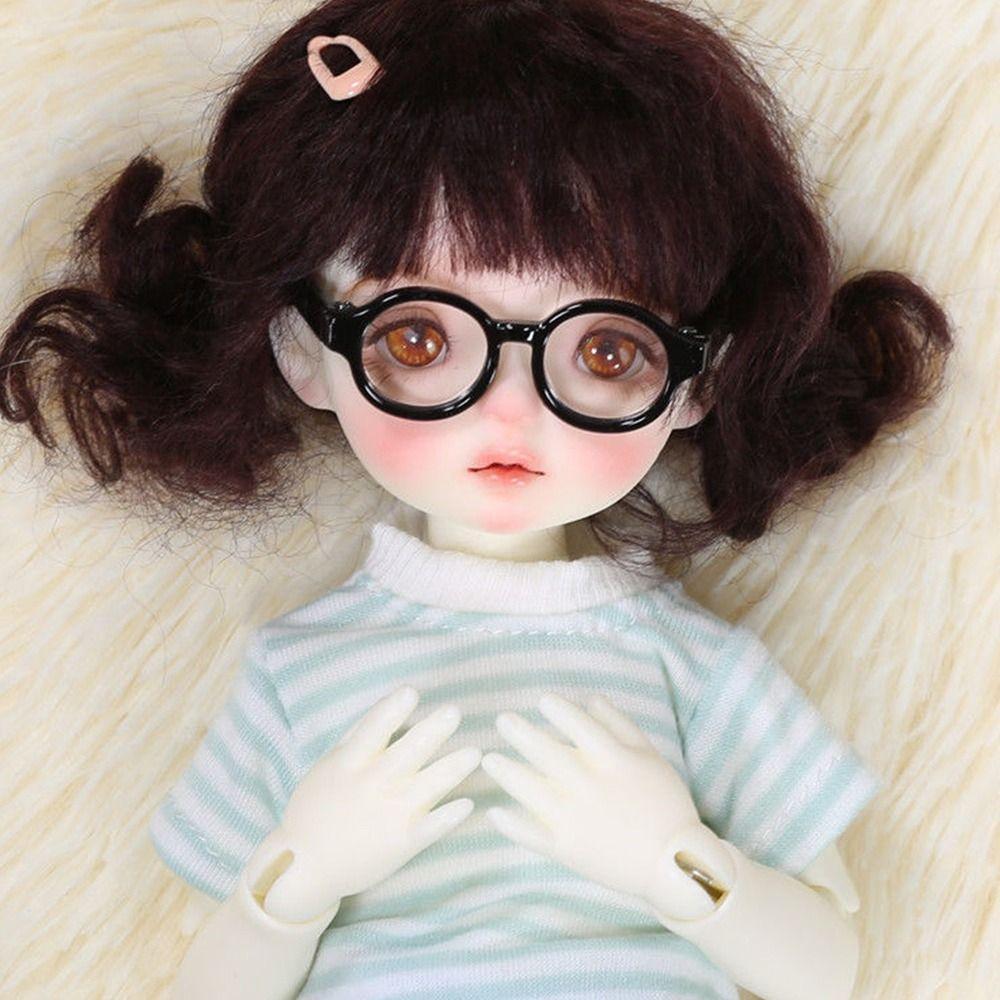 Plush Doll for 1/31/4 BJD Glasses Clothes For 10/15cm Dolls Plush Doll Eyeglasses Cute Heart Frame