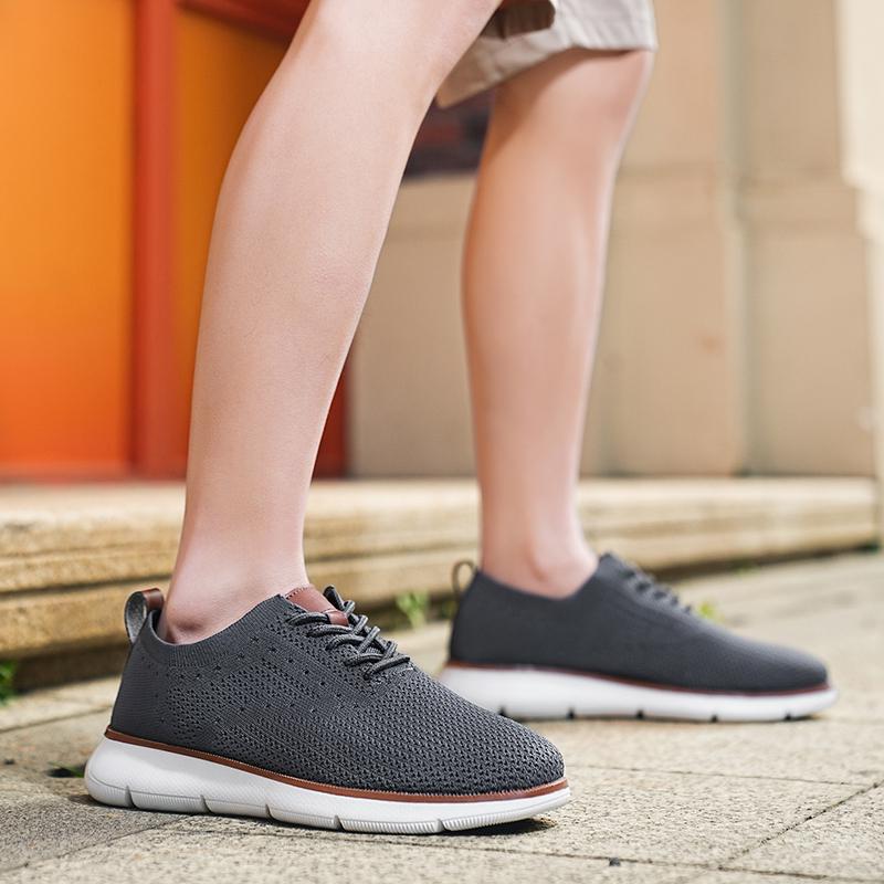 Легкие мужские повседневные кроссовки Модные вязаные повседневные спортивные туфли Ретро стиль Прогулочные туфли на плоской подошве Большой размер 39-48 Мужская обувь