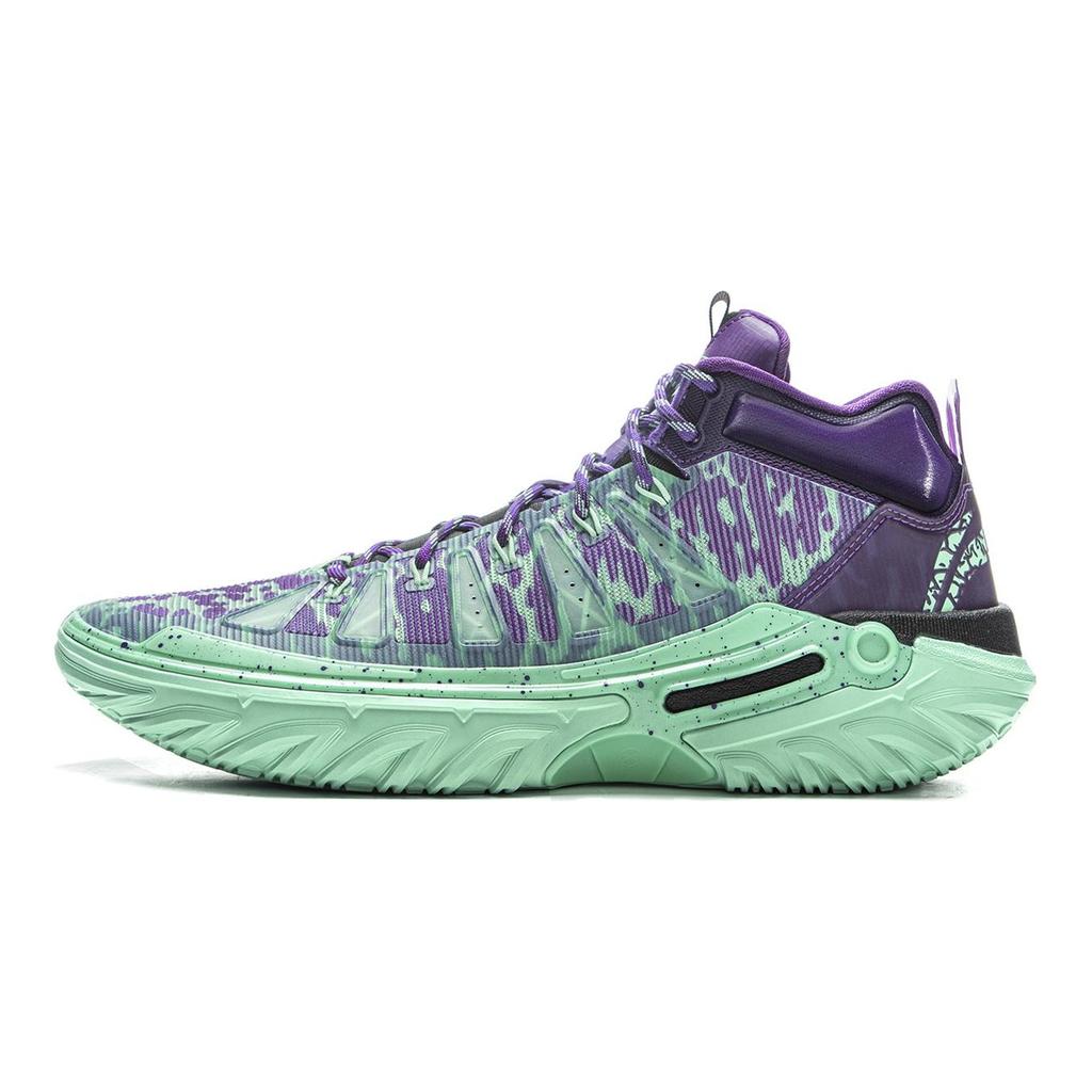 Баскетбольные кроссовки Li Ning Jie Ao 2High Мужские Высокие Нефритово-зеленый/Драконий двор Фиолетовый ABFU047-1