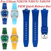 Для часов Citizen NJ0150 NJ0151 NJ0158 Фторкаучуковый Ремешок FKM Высококачественный Ремешок Мужской Браслет Быстросъемная Шпилька Наручный Ремешок