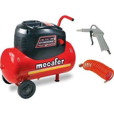 Компрессор MECAFER - 24л 1,5л.с. без масла + шланг и продувочный пистолет