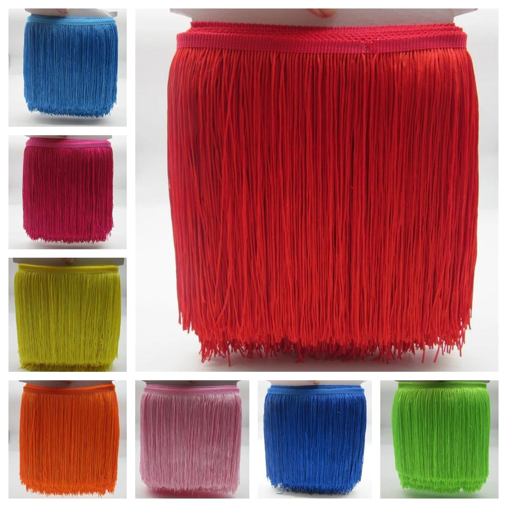 20Cm Wide Polyester Row Beard Latin Dance Fringed Lace Diy Clothing Accessories