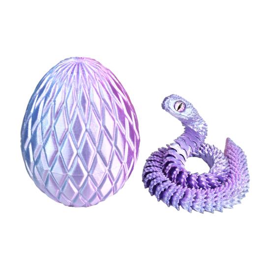 3D-печатная фигурка змеиного яйца, подвижные суставы, фигурка змеи, настольная игрушка-непоседа, яйцо с сочлененной змеей внутри, украшение