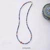 Niche Luxury Lapis Lazuli, Red Agate, and Turquoise Clavicle Necklace