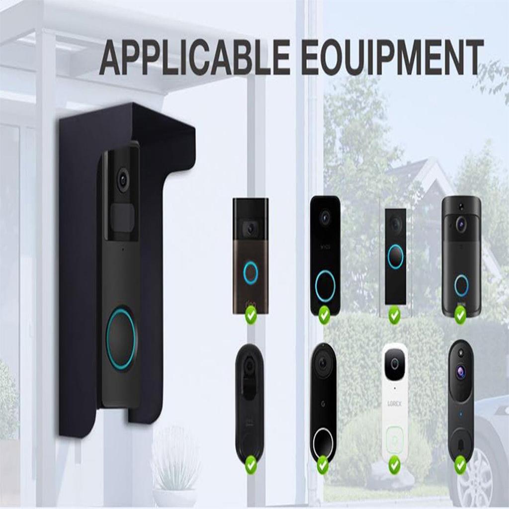 Doorbell Ring Covers Anti-Glare Sun Protection Protector Cover Black Steel Doorbell Protector Windproof Door Bell Covers