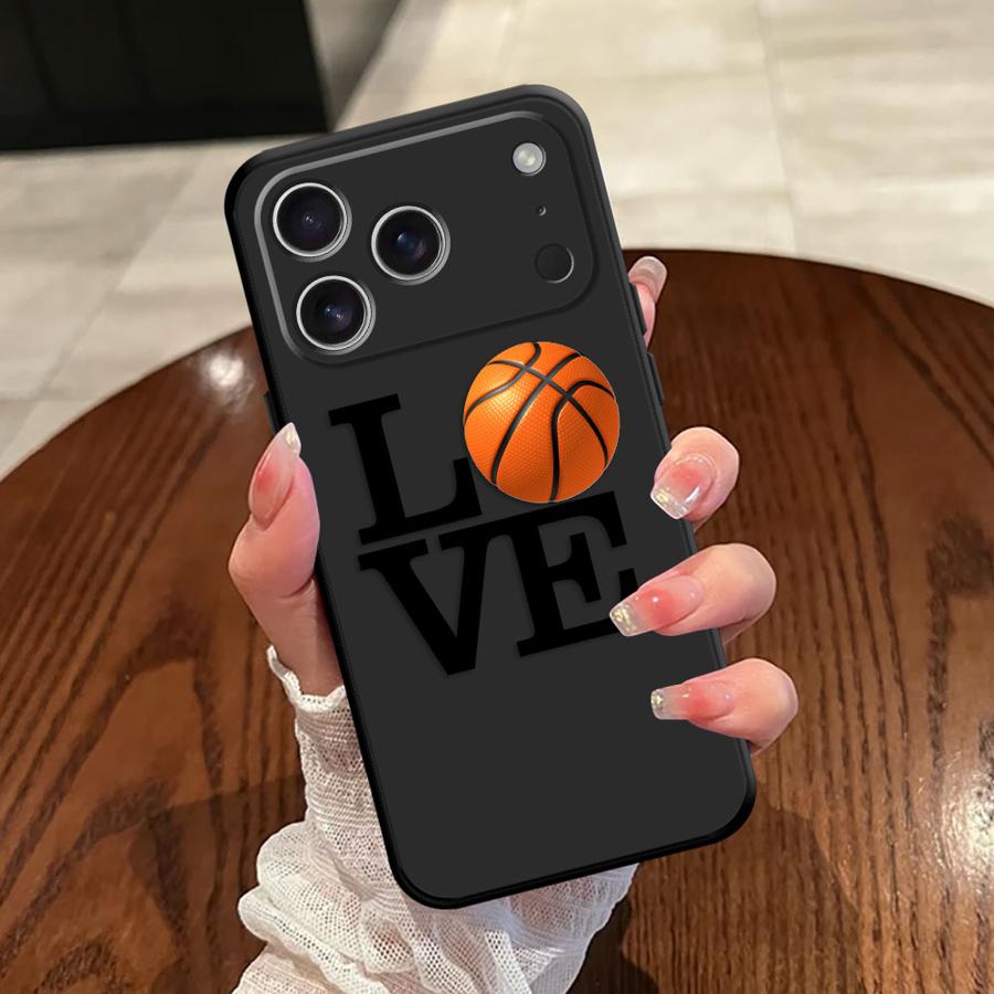 Чехол для iPhone XS Max 17Air 13 12 11 17 Pro Max XR 15 16 14 Plus 7 8 Черный Мягкий Чехол для Телефона Спорт Любовь Баскетбольная Текстура