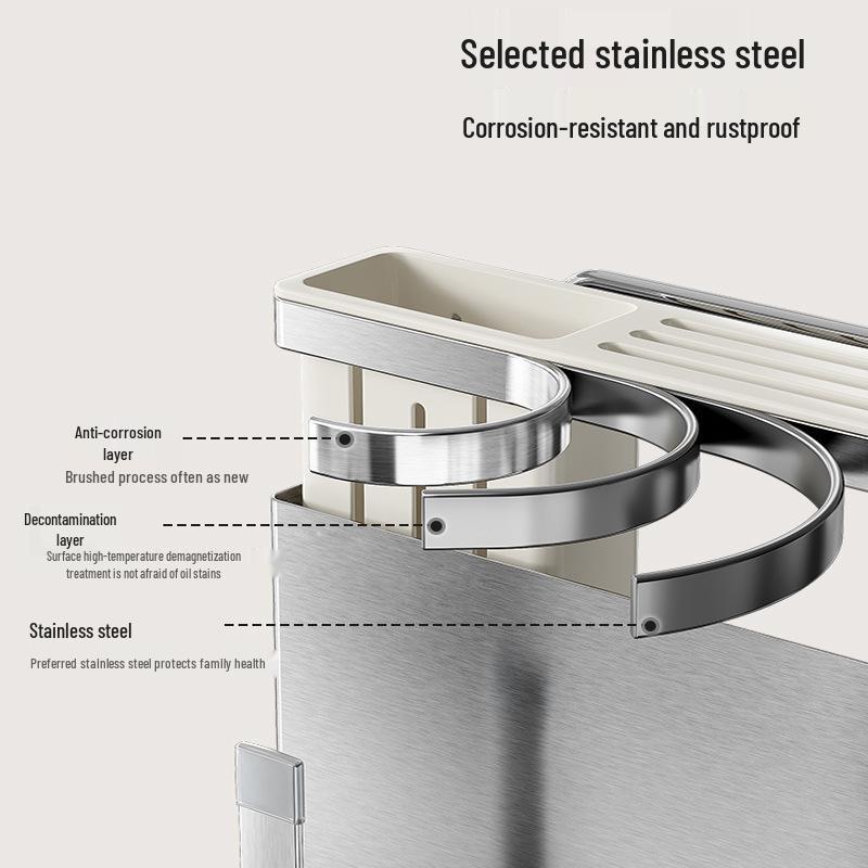 Многофункциональная подставка для хранения кухонных ножей и разделочных досок из нержавеющей стали