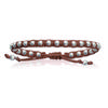 [I9122] - Silver Shambhala Bracelet 'Marbles' Silver Brown (ethnic) - 4 Mm