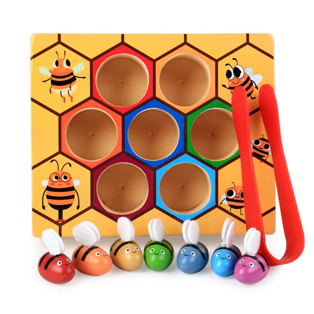Wooden Children Education Clip Beehive Games Early Childhood Education Intelligence Small Bee Toy