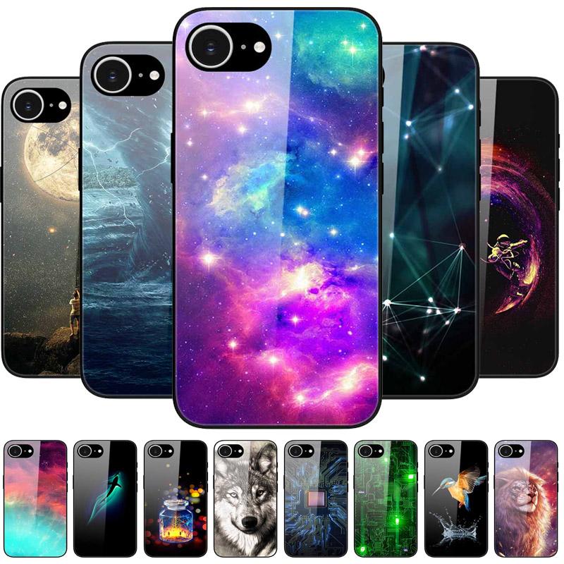 For iPhone 16E 2025 Case Black Bumper Tempered Glass Hard Phone Cases for iPhone16e 16e Back Cover for iPhoneSE SE 2025 Cool New