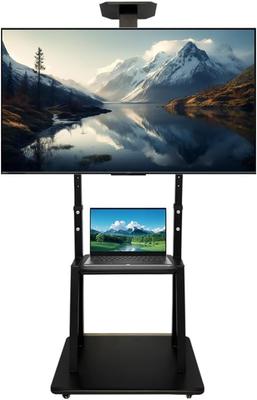 JEEYING TV High TV Совместимость с подставкой для телевизора с высокой настенной регулируемой черной подставкой, Тип, Подставка, 32-75 дюймов, Ролики, Тип, Мобильная, Подставка,