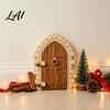 Niche Party Decorations Fairy Gnome Door Tabletop Ornament Mini Wooden Elf Figurine Whimsical for Indoor Decoration Tale Home Garden Decor Magical