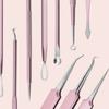 Portable 10Pcs Acne Treatments Kit Including Carbon Steel Needle and Ergonomic Comedone Extractor Tools