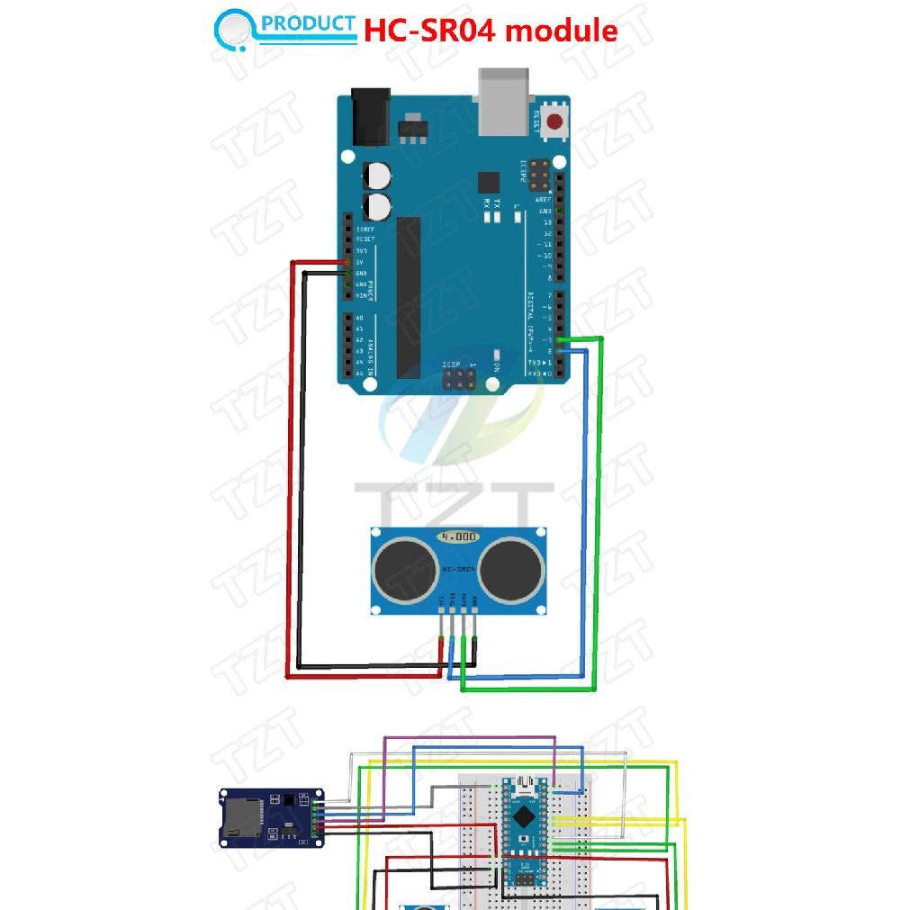 TZT Ultrasonic Module HC-SR04 Distance Measuring Transducer Sensor for arduino Ultrasonic Wave Detector Ranging Module