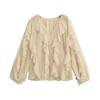 Womens Classic Versatile Layered Blouse Casual Elegant Long Sleeve Shirt Daily Wear